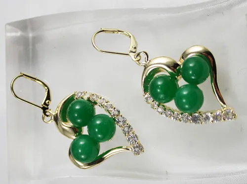 

New Style!Free shipping 8MM Dark Green Jewelry Drop Earring
