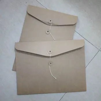 

300 pcs Blank A4 thick kraft envelope,Horizontal And vertical style paper documents bags thick kraft file envelope bags