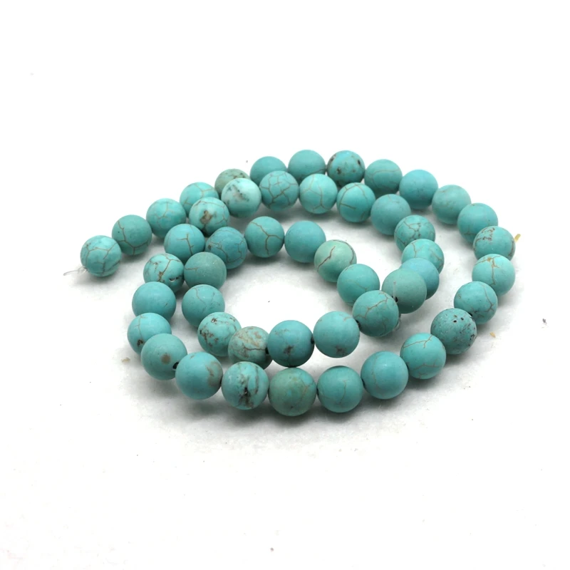 Бусины из натурального камня Forst матовые с сине зеленым камнем тусклый лак Howlite 4 6