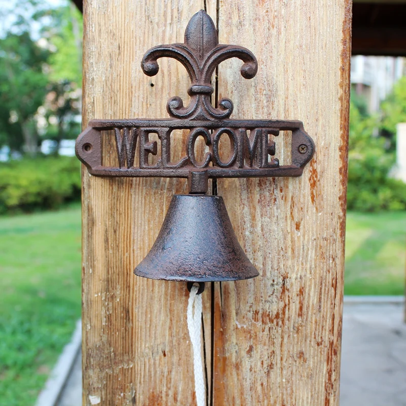 European Antique Fleur De Lis With Welcome Signs Design Cast Iron
