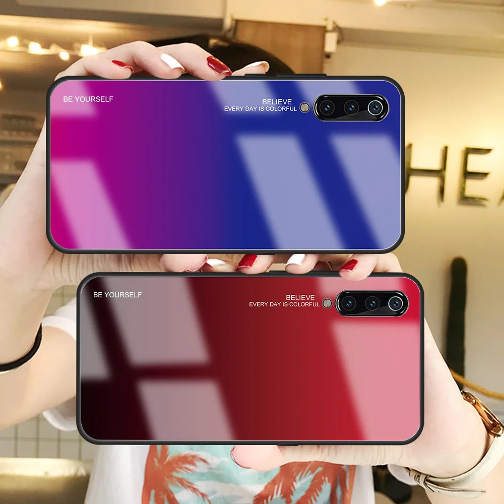

Xiaomi Redmi Note 7 Gradient Tempered glass case Mi 5 6 Pro Plus Pocophone F1 Mi8 A2 Lite 6X 5X Mi 9 SE Cover Protective