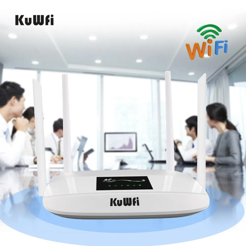 300 Мбит/с разблокированный 4G LTE Wifi роутер, Крытый 4G беспроводной роутер CPE с антеннами 4 шт. и портом LAN и слотом для sim-карты до 32 пользователей