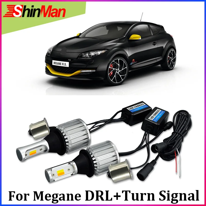 

ShinMan Good quality LED Day Light DRL Car daytime light Turn Signal Light For Renault renault Megane 2001-2012 Accessories