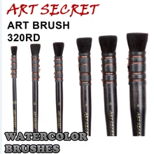 320RD высокое качество белка волос медная проволока витая Короткая Деревянная ручка акварельные краски, художественные принадлежности кисти художника