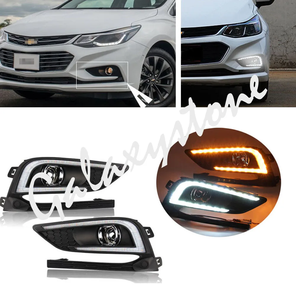 2PCS Car LED Daytime Running Fog Lights Lamp DRL For Chevrolet Cruze