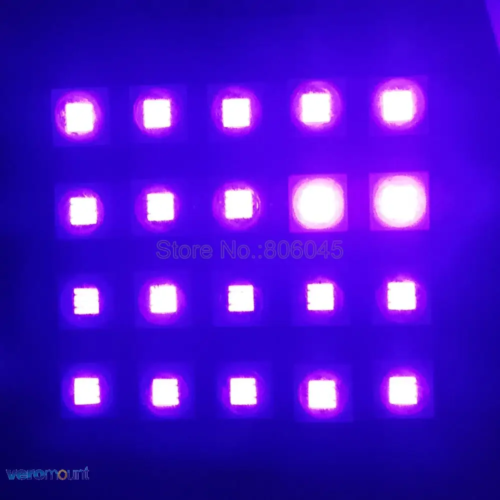 60 W Everlight УФ High Мощность светодиодный излучатель 20-чип 20-светодиодный Multi-чип интегрированной светодиодный свет лампы 365NM 380NM 395NM 420NM Медь PCB