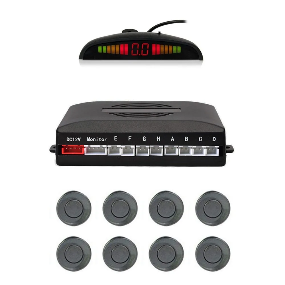 

Car Reverse Parking Radar System(Gray Color) with 8 Parking Sensors Distance Detection + LED Distance Display + Sound Warning