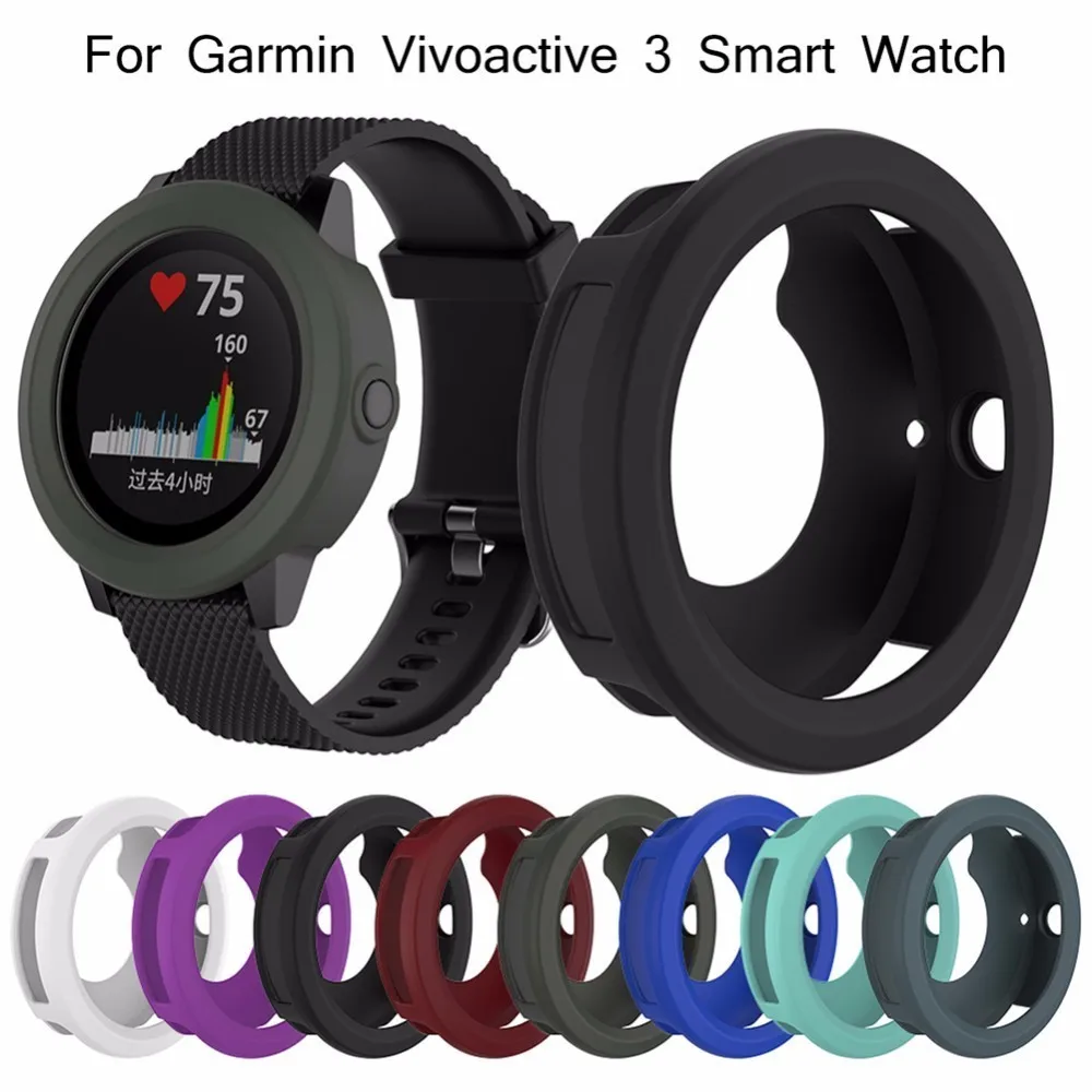 Føderale jordnødder Labe Soft Silicone Protector Case Cover For Garmin Vivoactive 3 Smart Watch  Protective Shell Diameter 45.4MM Watch Accessories