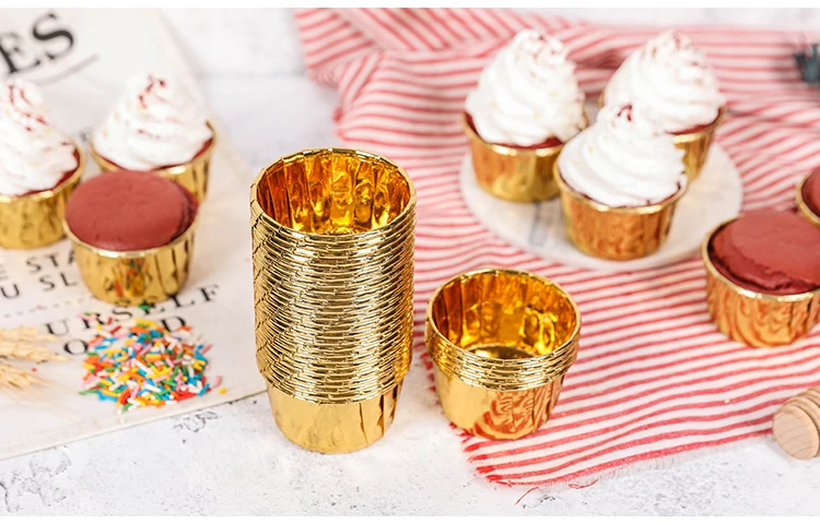 Новое поступление золотой Формы для кексов бумажные стаканчики, вечерние Формы для кексов, свадебные украшения, принадлежности для выпечки кексов