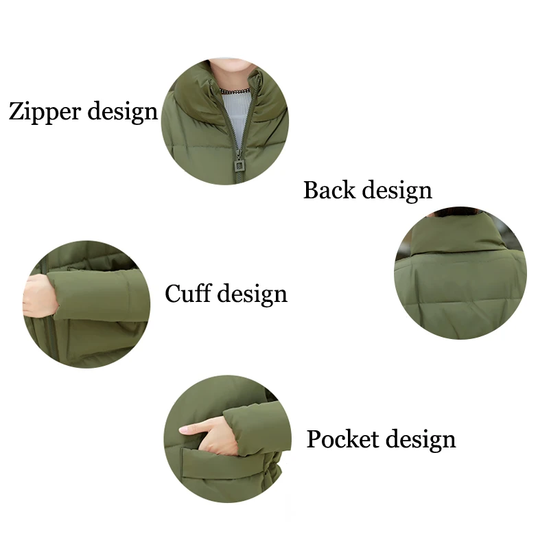 2018 Women Winter Jacket Stand Collar With Two Big Pocket Female Coat Cotton Padded Womens Casaco Feminina Inverno Warm 2018 Women Winter Jacket Stand Collar With Two Big Pocket Female Coat Cotton Padded Womens Casaco Feminina Inverno Warm