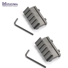 2 шт. тактический сверхмощный 45 градусов угол смещения 20 мм Пикатинни Крепление винтовки прицел крепление страйкбол планки Picatinny и Weaver caza