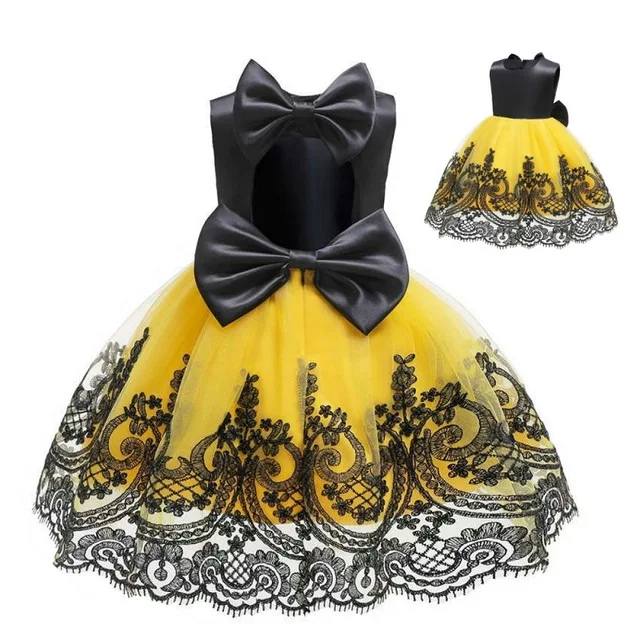 Платье для маленьких девочек новые праздничные платья для девочек на день рождения Рождественский костюм на Хэллоуин платье принцессы летние платья для новорожденных девочек - Цвет: Yellow