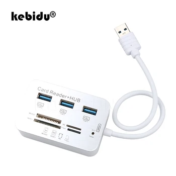 

kebidu Micro Hub USB 3.0 Combo 3 Ports Card High Speed Reader Multi USB Splitter Combo All In One for PC Computer Accessories