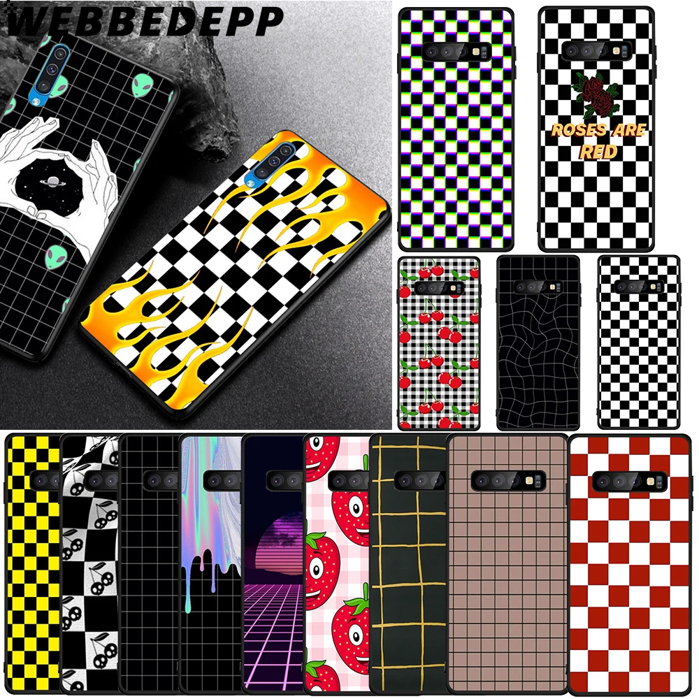 

WEBBEDEPP Checkerboard Checked Checke Soft Case for Samsung Galaxy A3 A5 A6 Plus A7 A8 A9 J6 Cover