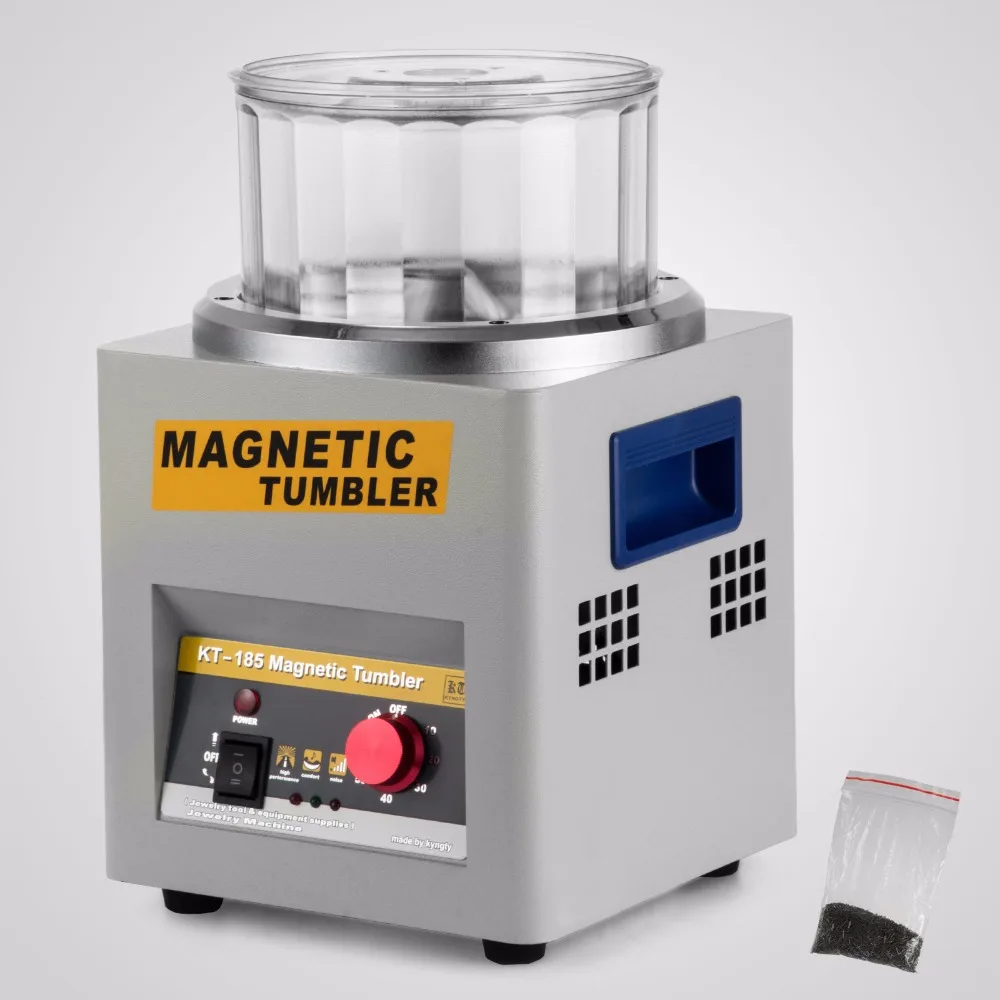 

2.97KG capacity 180MM KT185 MAGNETIC TUMBLER JEWELRY POLISHER MACHINE FINISHER DIAMONDS