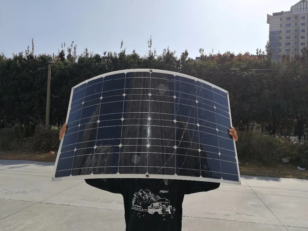 Solar Panel 200w Pole Mounting System High Efficiency Flexible Solar