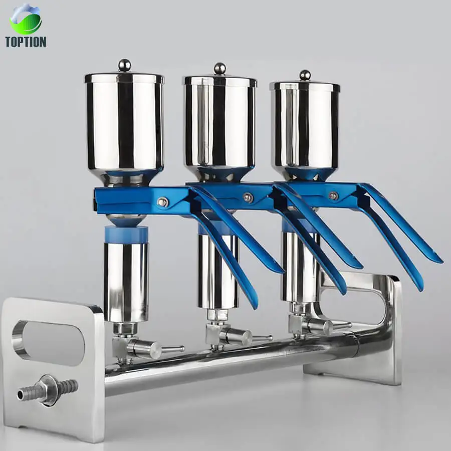 TOPTION 3 Branch Solvent Filter Funnel Vacuum Filtration Apparatus Medical Equipment Chemical
