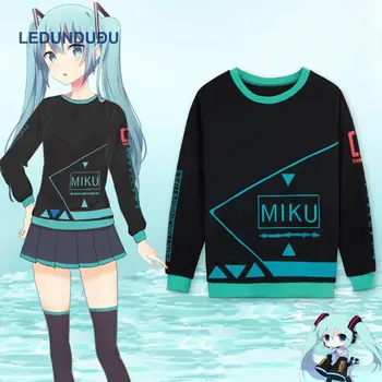 

Anime VOCALOID Hatsune Miku Cosplay Costume Men Women Hoodies V+ Cos Tops Hooded for Autumn Spring