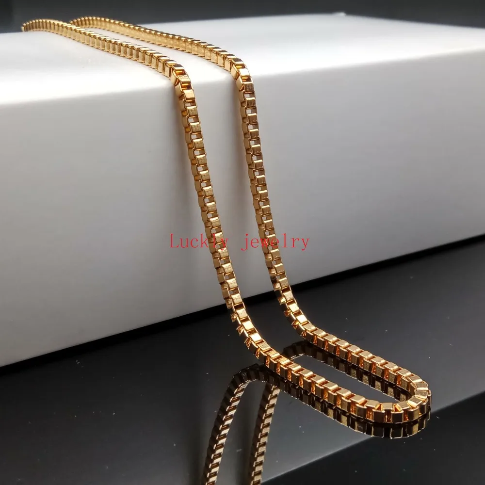 Wholesale 5PCS 16"-30" Jewelry 18K GOLD FILLED Flat Curb Link Chain Necklace TOP 