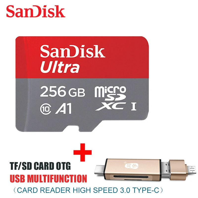 Оригинальная карта micro sd sandisk 16 ГБ 32 ГБ 64 ГБ 200 ГБ карта памяти micro sd 128 ГБ 256 Гб класс 10 - Емкость: A1 256G-C350