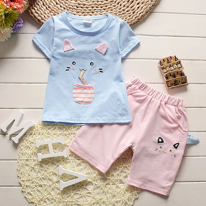 2017 Cute Cartoon 1 to 4 Years Old Kids Clothes Suit Baby Girls ...