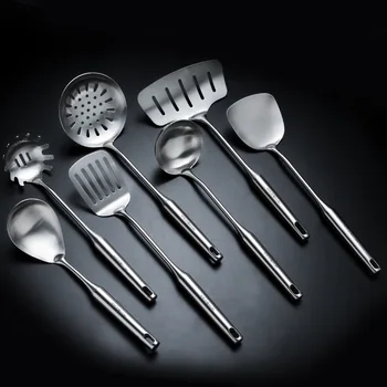 

Dinnerware Sets7Pcs/Set SUS 304 Cooking Tool Sets Kitchen Utensils Truner Ladle Stainless Steel Non-stick Temperature Resistance