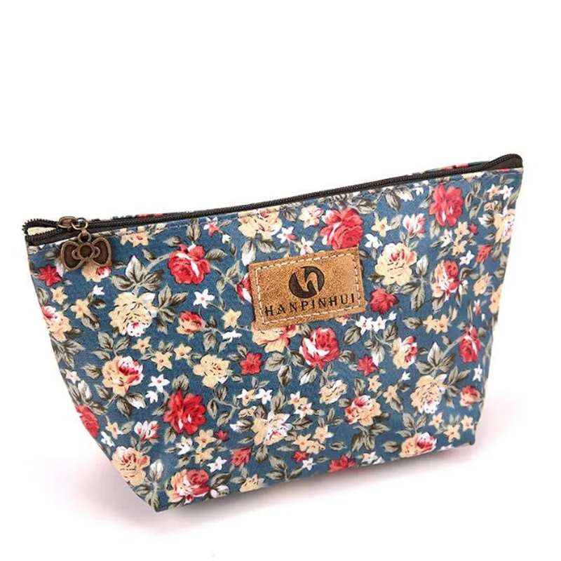

1 Pc Floral Printing Women Makeup Bags with Multicolor Pattern for Traveling Easy Taking Travel Make Up Pouch
