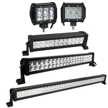 Barra de luz de led 4 - 42 polegadas, barra de luz led para caminhão, carro, barco, trator atv suv 4wd 4 luz led para trabalho x 4 12v 24v
