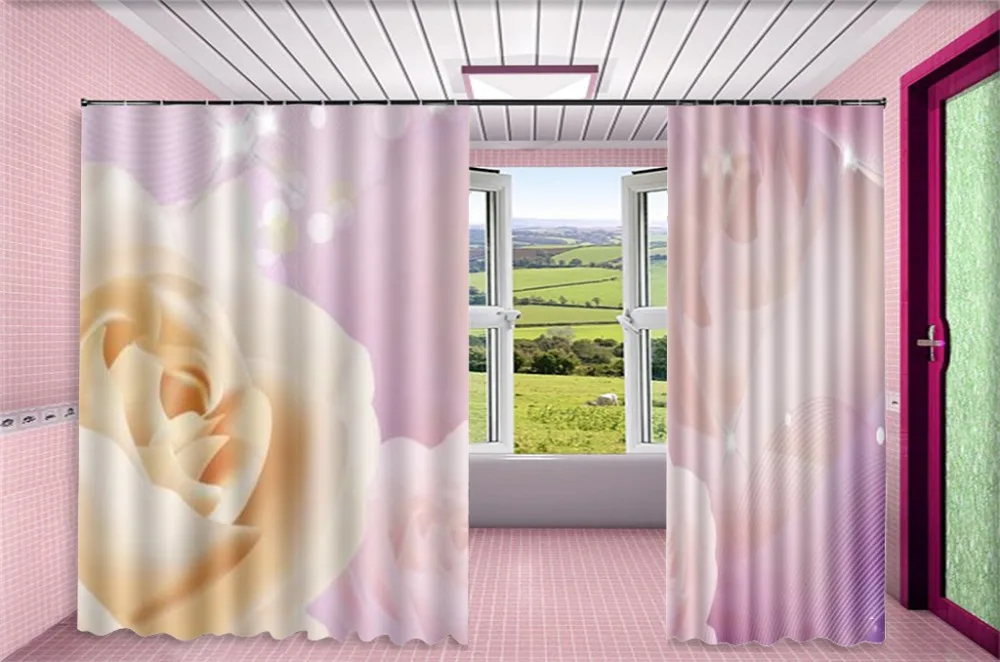 3d занавески окна красивые линии, сказочные цветы красивые и практичные 3d цифровая печать занавески s