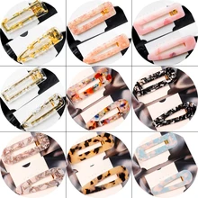 2 шт. Модные Акриловые полые капли прямоугольные заколки для волос шпильки с блестками заколки стильные аксессуары для волос для женщин и девочек