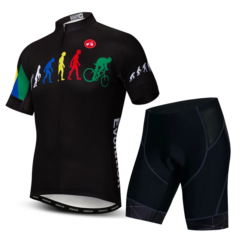 Black Evolution Summer Cycling Clothing Men's Cycling Jerseys Sets Mtb Shorts Sets Ropa Ciclismo