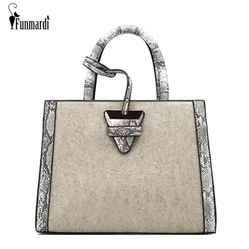 

FUNMARDI European Brand Luxury Handbags Women's Bags Designer Snake Pattern Shoulder Bag Crossbody New Ladies Hand Bag WLHB1807