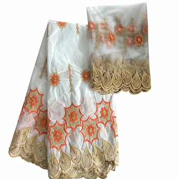 

African lace fabric embroidered bazin riche getzner with tulle lace fabric African Bazin fabric for women dress ky65-1632