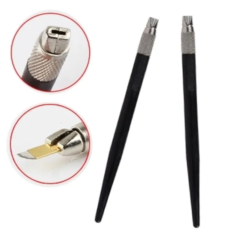 

black color embroider eyebrow pencil pen tattoo pen lock needle blade