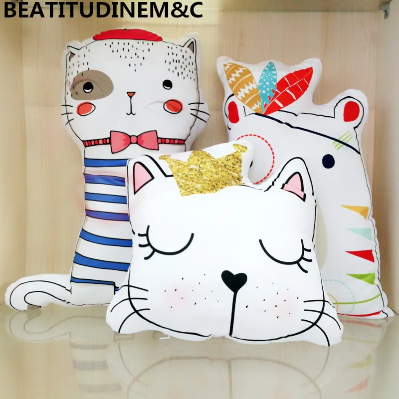 

Summer Candy Color Pillow Cushion, Stripe Style Pillow, Cat Plush Toys, Children Toys, II Children Room Decoration, Home Decorat