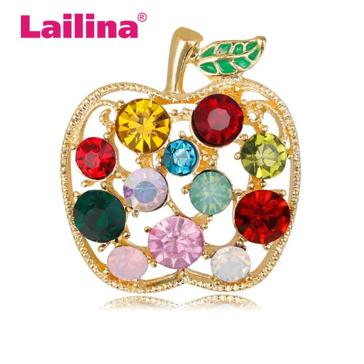 Full Rhinestone Fruit Brooches For Women Shinning Summer Brooch Pin Dress Coat Hat Broches Luxury Jewelry | Украшения и