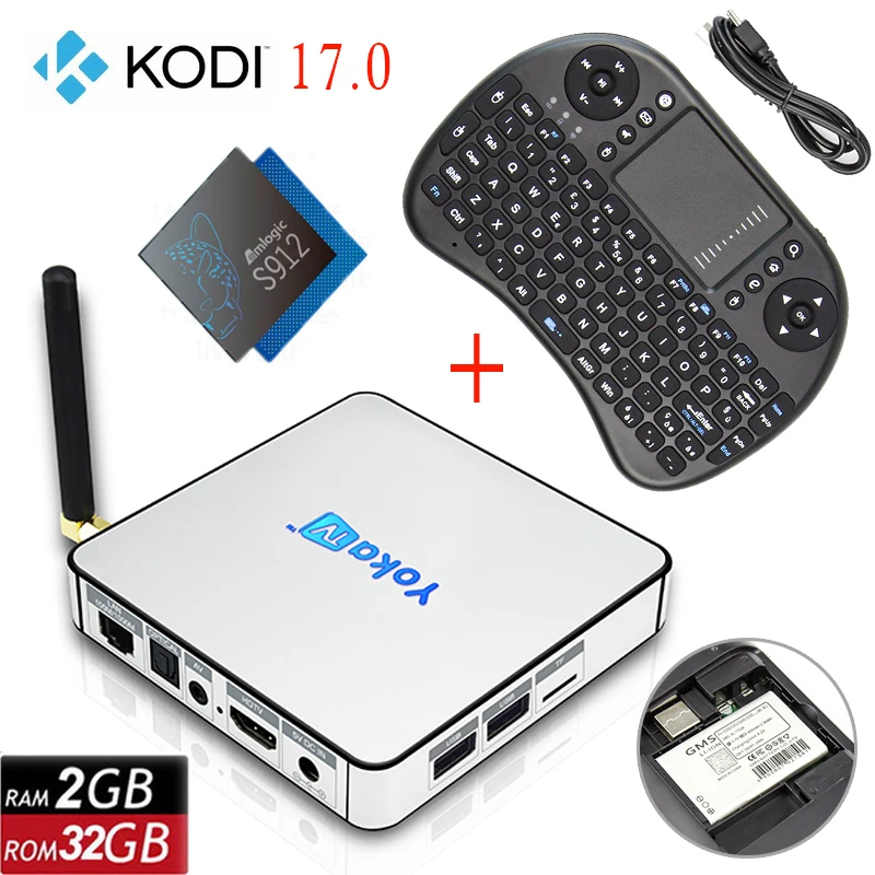 

KB2 Android 6.0 TV Receiver 1080P Amlogic S912 Quad-Core 2G/32G Support 4K H.265 Miracast DLNA Smart Tv Set Top Box +I8 Keyboard