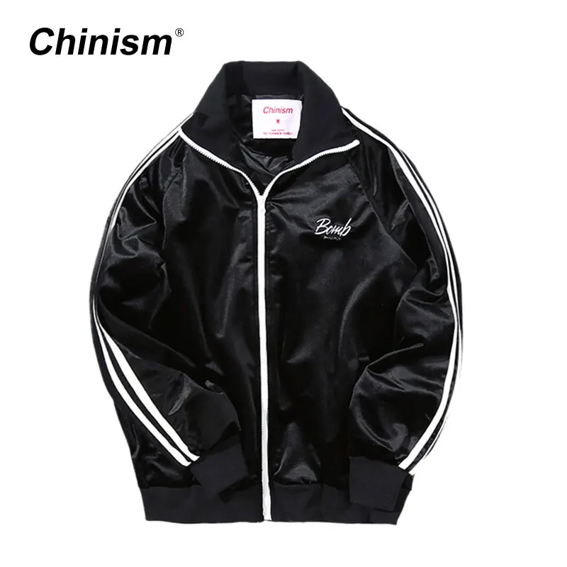 Kopen CHINISM Side Streep Fluwelen Lente Uitloper Jassen mannen Casual Mode Stand Kraag C Jas 1227
