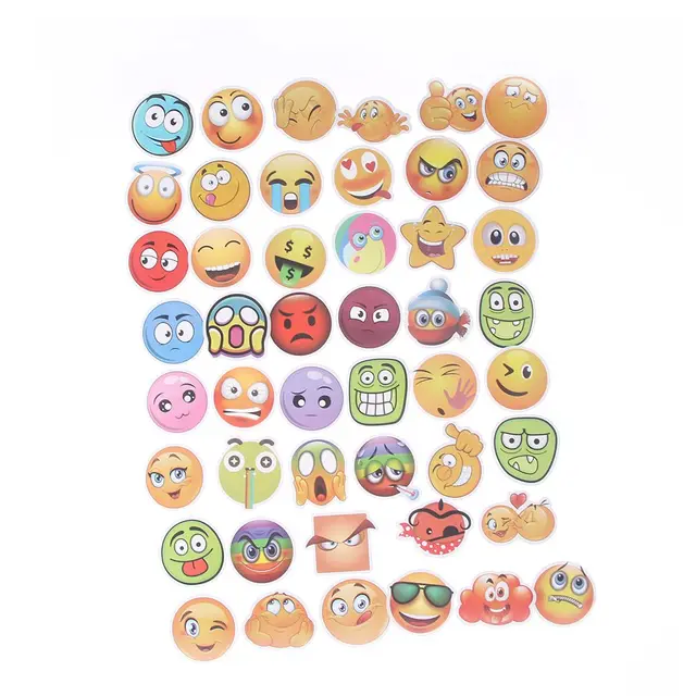 50pcs funny emoji stickers toys for kids cartoon emoticon
