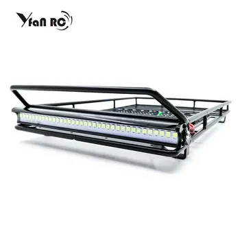 

Metal Roof Rack Luggage Carrier with 36 LED Spotlight bar For 1/10 RC Crawler Trx4 RC4WD Cherokee Wrangler Axial Scx10