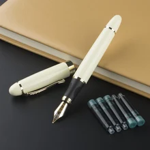 JINHAO X450 серый и золотой перьевая ручка 18 КГП 0,5 мм перо с широким основанием темно-зеленый, фиолетовый, винно-синий 21 цветов и чернильных картриджей, выберите JINHAO 450