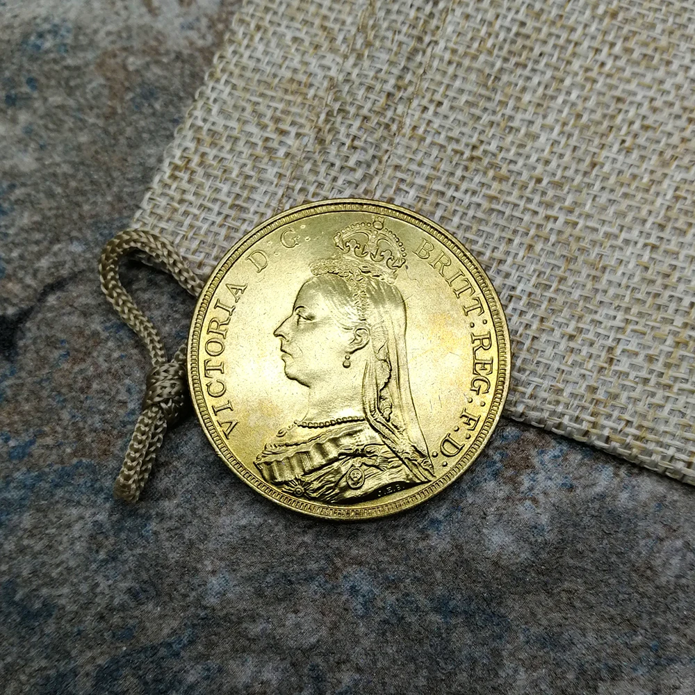 1891 queen Виктория Великобритании London мяты золото суверенный копия монет коллекционные Великобритании лошадь меч украшения Монета