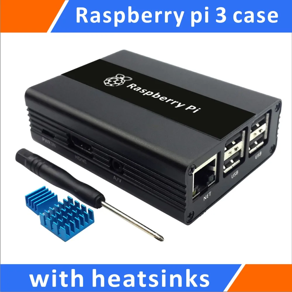 

Raspberry Pi 3 Aluminum Case With Heatsinks Compatible with Raspberry 2/B+(Black)