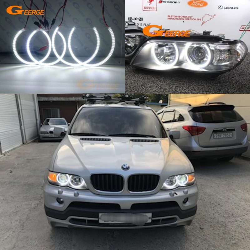 Для BMW X5 E53 2004 2005 2006 ОТЛИЧНОЕ ангельские глазки Ультра яркое освещение smd led Ангельские Глазки Halo Кольцо комплект DRL