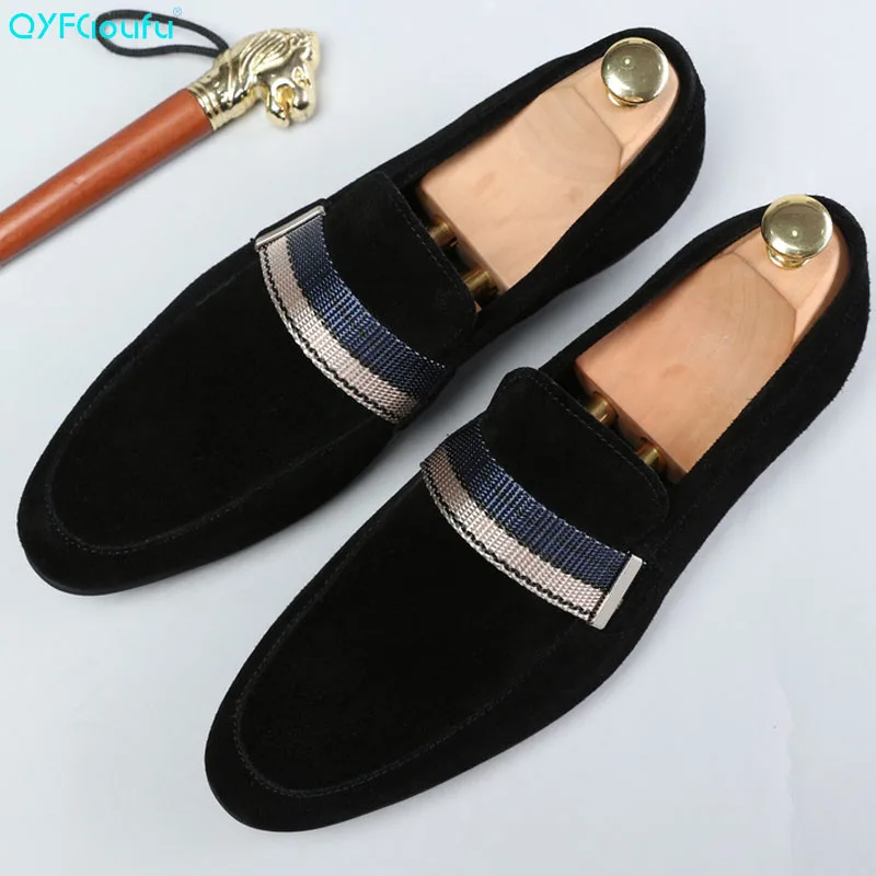 

Luxury Comfort Mens Nubuck Dress Shoes Fashion Mens Social Shoes Business Office Shoes Genuine Leather Wedding Shoes