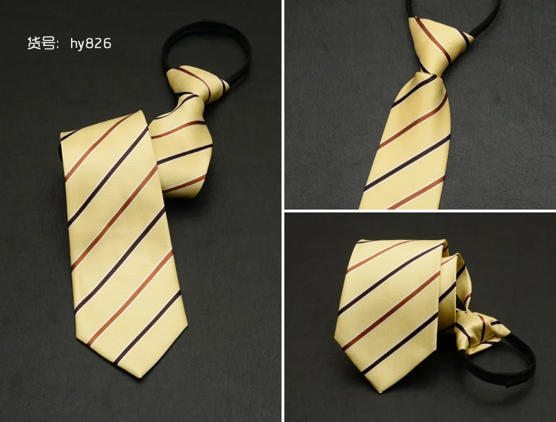 Для мужчин молния галстук легко вытащить ленивый галстук 8 см классический полосатый Галстуки галстук платье в деловом стиле встречи