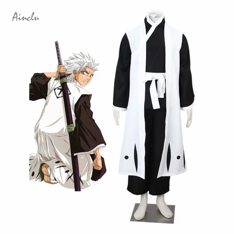 

Ainclu новый капитан 10-го подразделения, яркий Hitsugaya Toushirou, крутой черный мужской костюм на Хэллоуин, Рождество