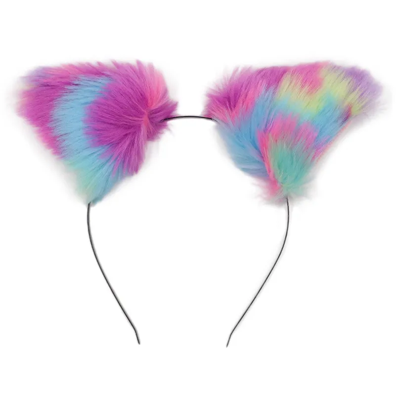 Women headbands hair Fox Ear Headband Headwrap Plush Cat Ears Headband Suit Multicolor Styling Tools Headwear R30 (9)