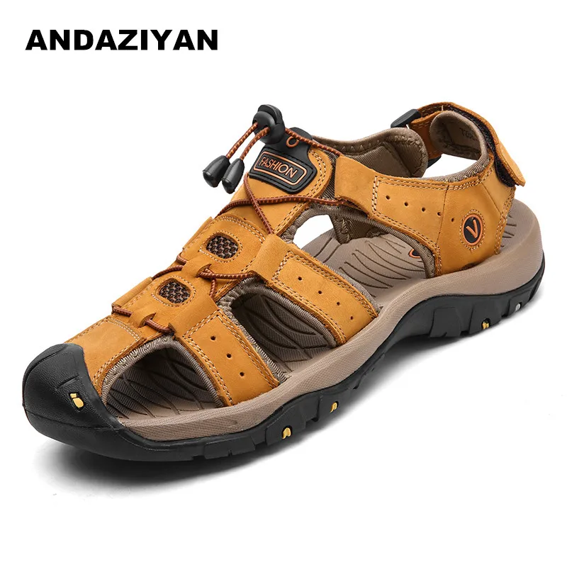 

Summer sandals men's leather head beach shoes outdoor casual breathable shoes