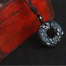 Новая точечная ледяная Подвеска из вулканического стекла с двойной пряжкой, смелое мужское и женское ожерелье из природных кристаллов